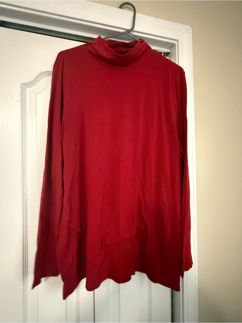 torrid Red Long-Sleeve Mock Neck Top